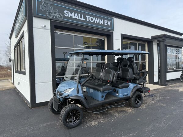 ActivEV Pulse Lifted 6 Seater Anvil Blue street legal golf cart