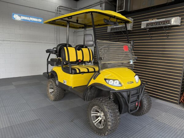 Used 2021 ICON i40L lifted electric golf cart yellow 4 passenger
