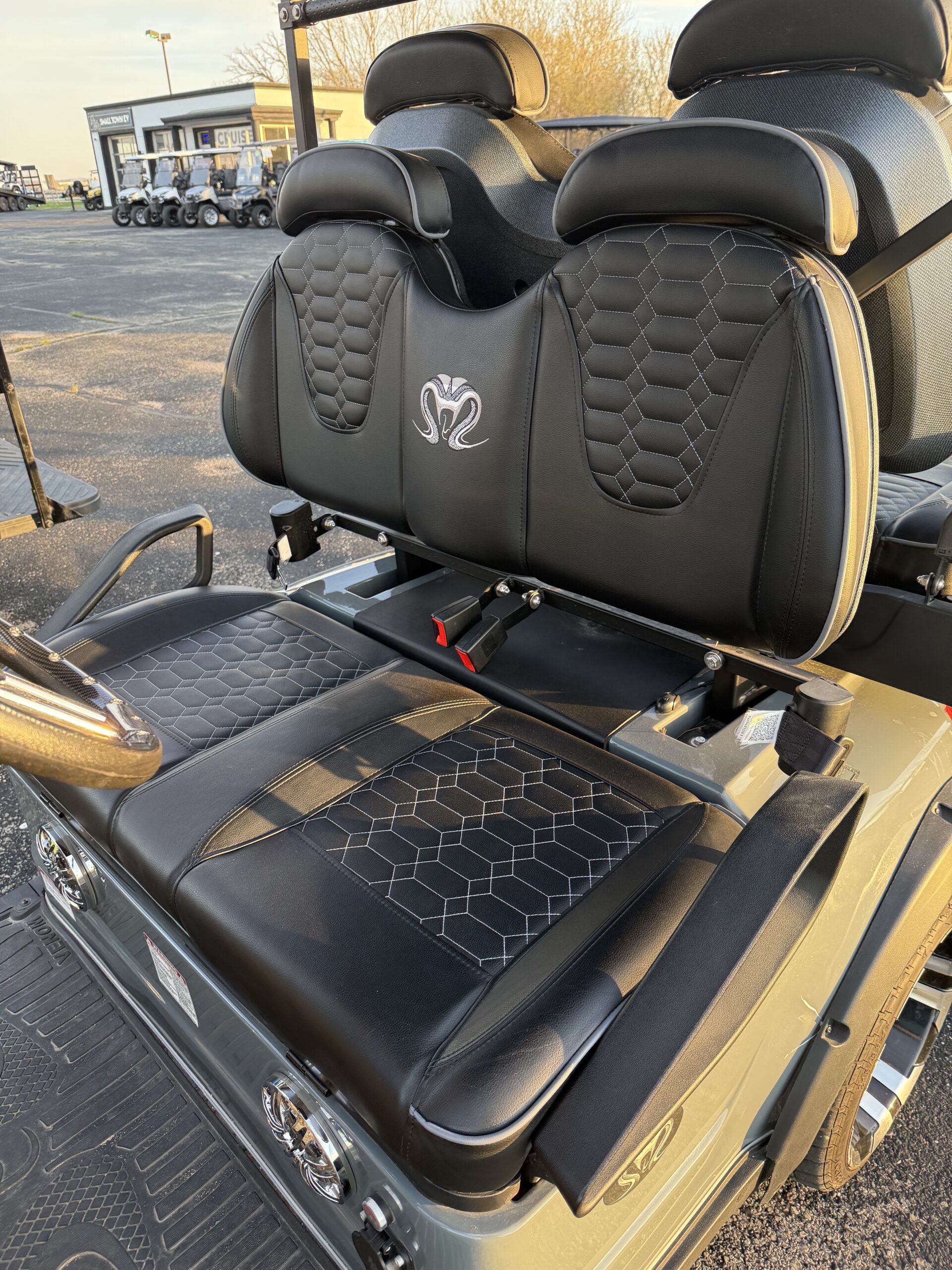 Used 2024 Venom Non-Lifted Strike 2+2 Electric Golf Cart – Gun Metal Gray - Image 4