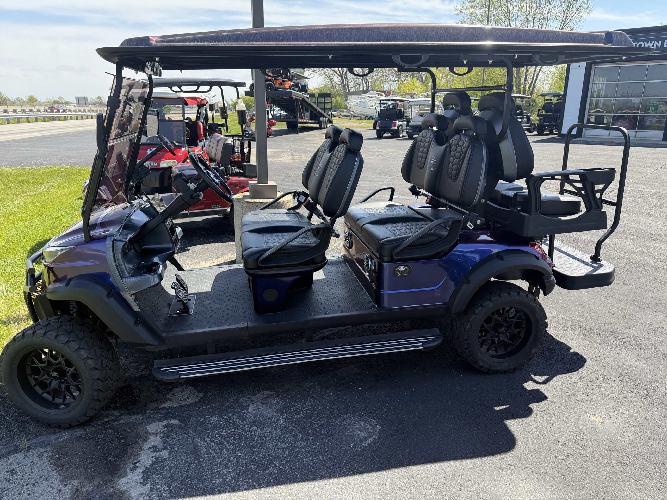 Used 2024 Venom Strike 6 Passenger Street Legal LSV Golf Cart - Chameleon Blue & Purple - Image 5