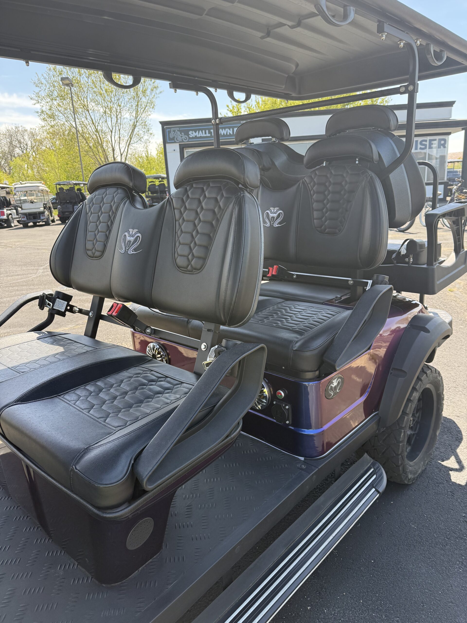 Used 2024 Venom Strike 6 Passenger Street Legal LSV Golf Cart - Chameleon Blue & Purple - Image 6