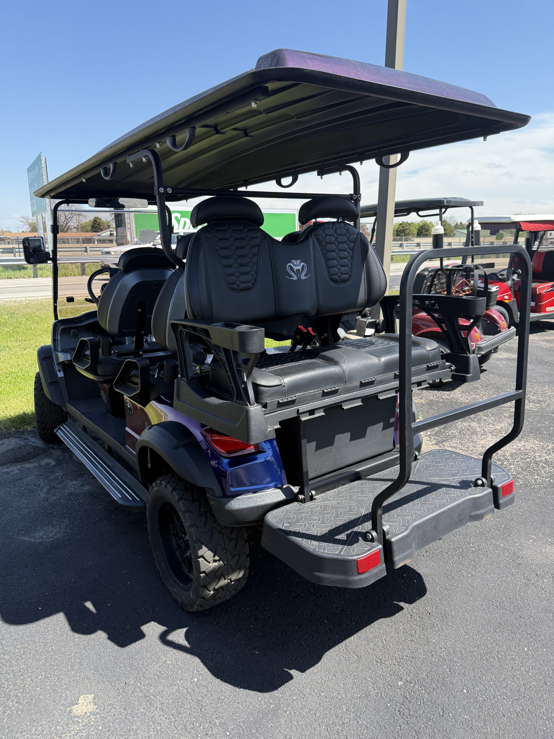 Used 2024 Venom Strike 6 Passenger Street Legal LSV Golf Cart - Chameleon Blue & Purple - Image 8