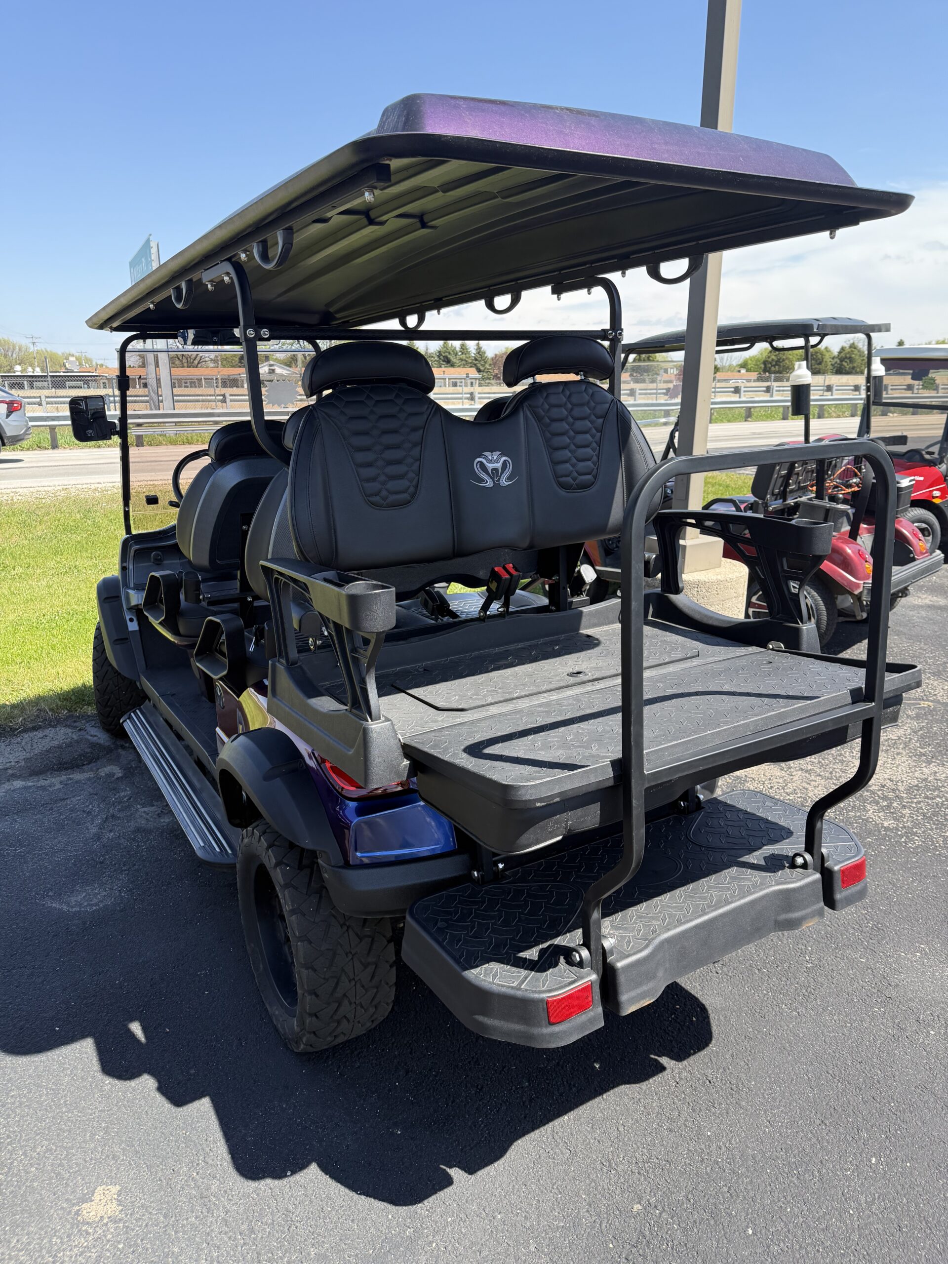 Used 2024 Venom Strike 6 Passenger Street Legal LSV Golf Cart - Chameleon Blue & Purple - Image 7