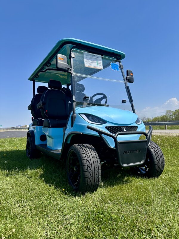 Sky Blue ActivEV Pulse 4 Forward Street Legal LSV Golf Cart
