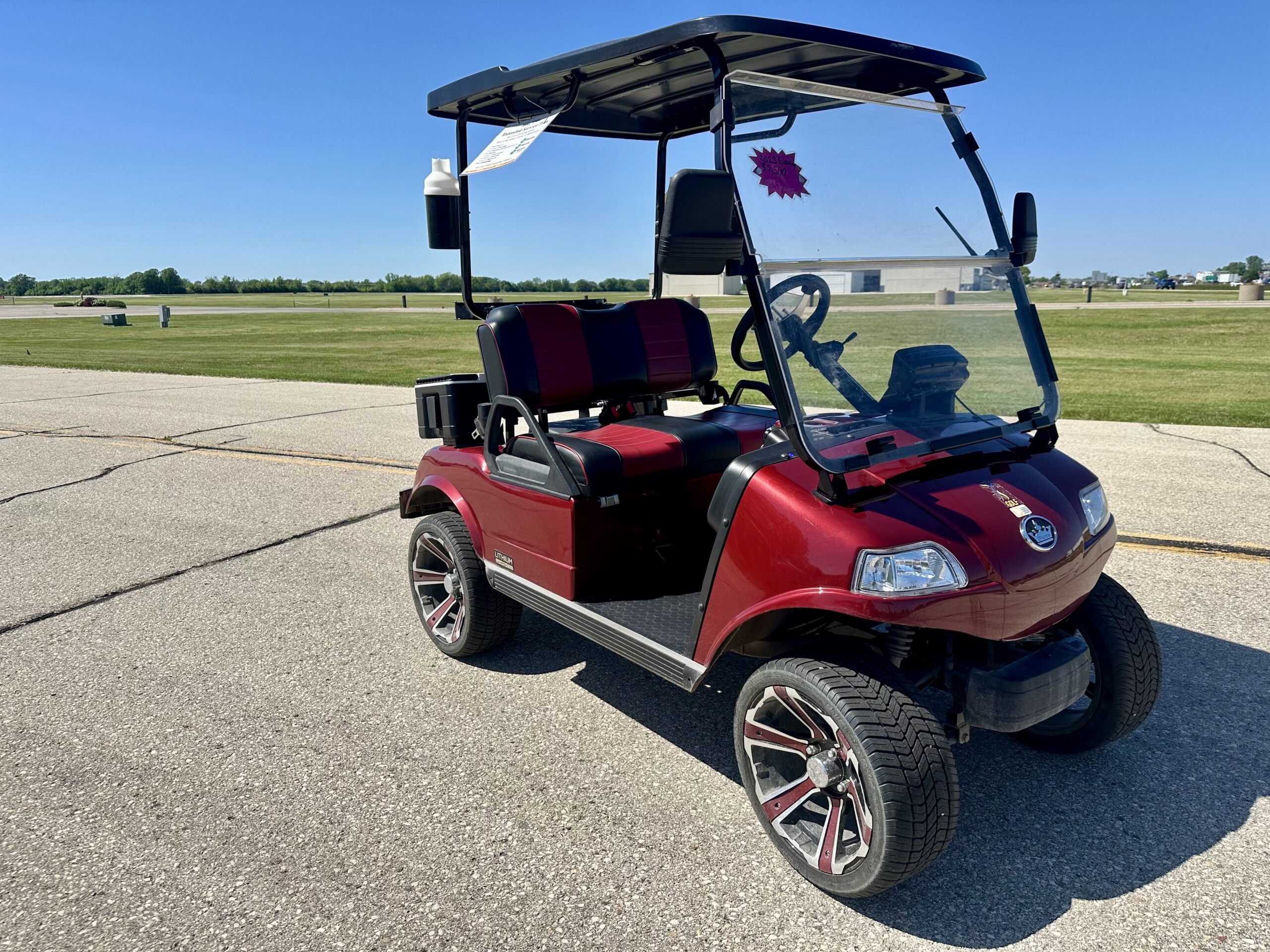 Used 2024 Evolution Classic 2 Plus Golf Cart – Flamenco Red Lithium - Image 3