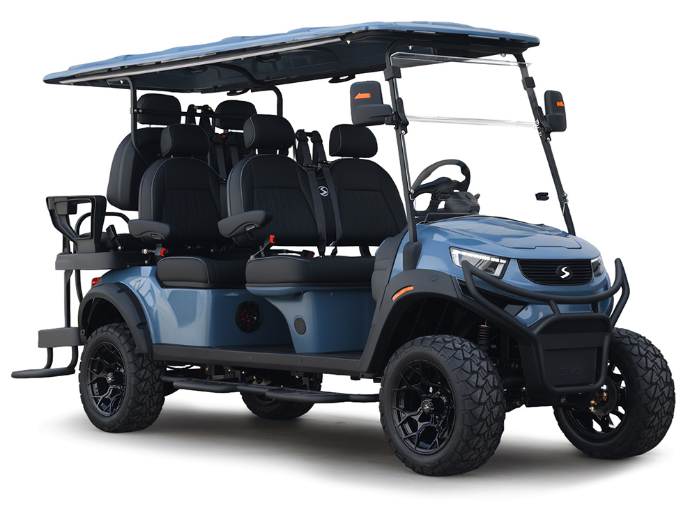 SIVO Edge Lifted 6 Seater Golf Cart Anvil Blue