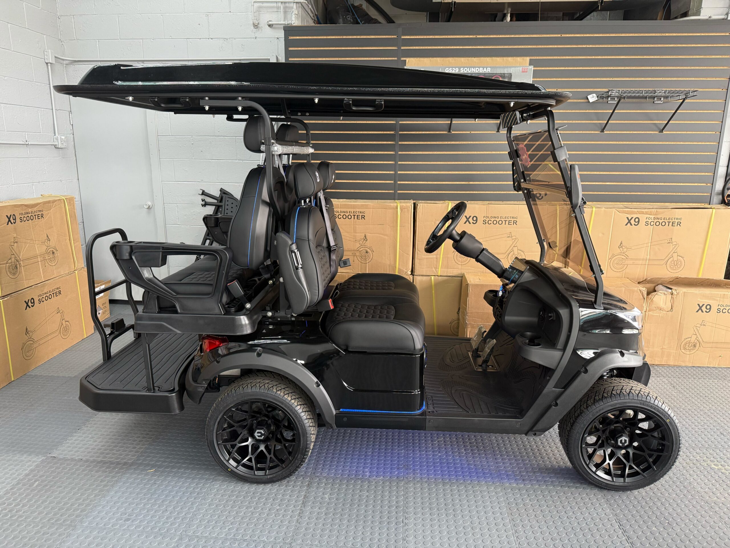 Venom EV Strike 4 Passenger Street Legal LSV Golf Cart - Black - Image 3
