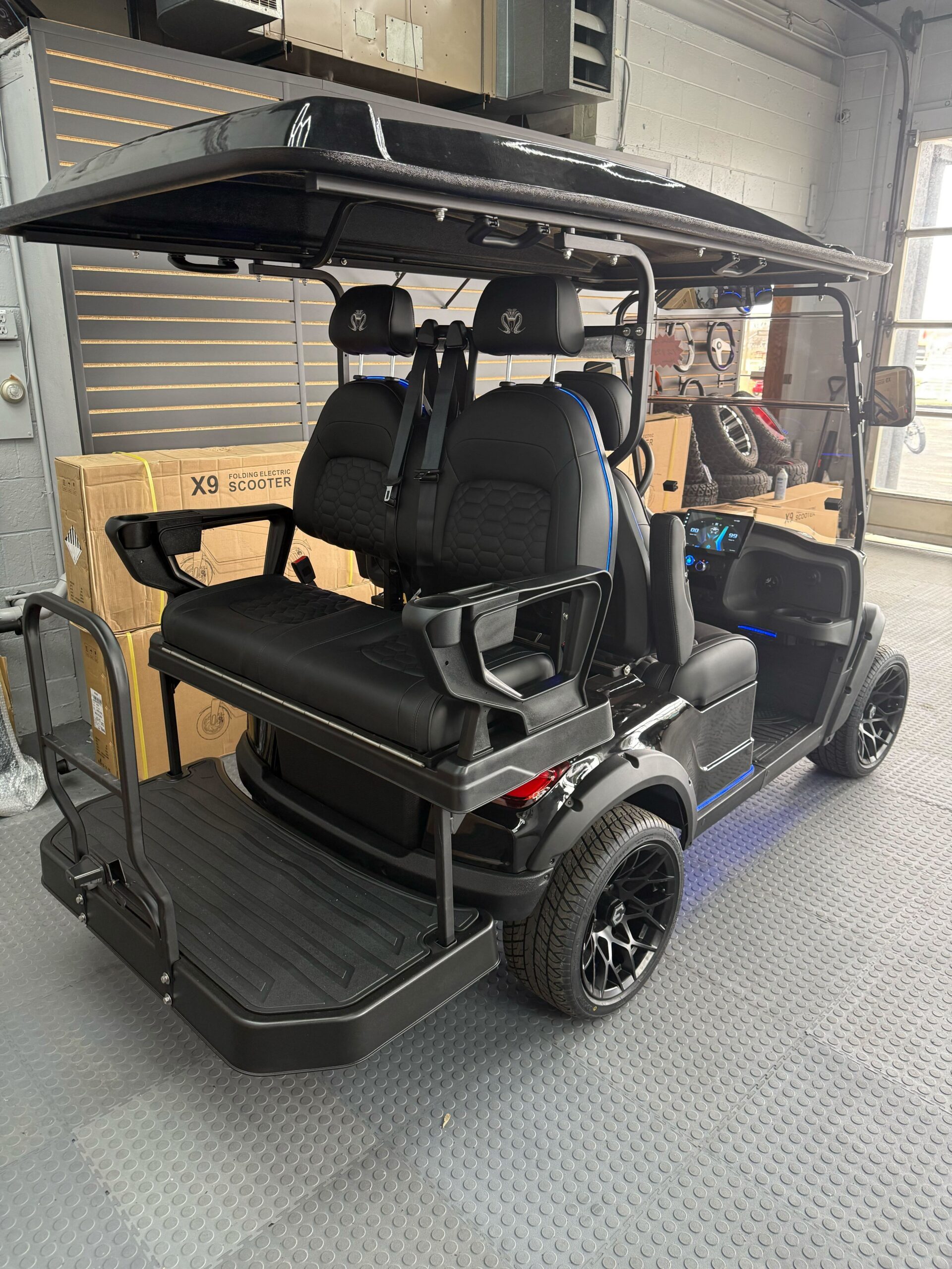 Venom EV Strike 4 Passenger Street Legal LSV Golf Cart - Black - Image 4