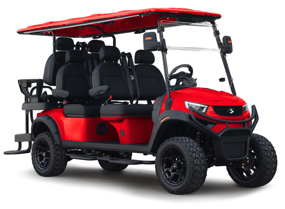 SIVO Edge Lifted 6 Seater Golf Cart Red