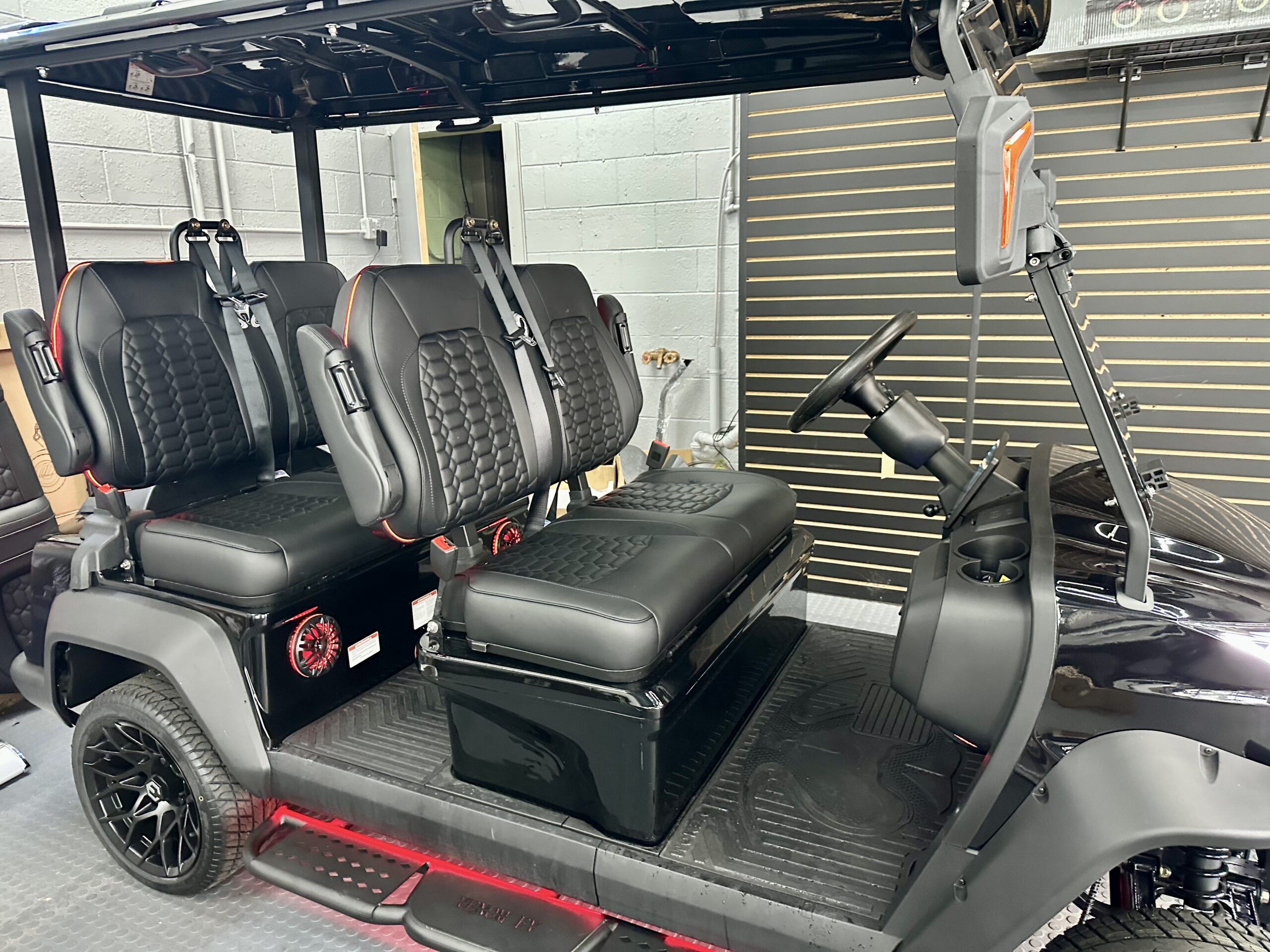 Venom EV Stealth 4 Passenger Forward Street Legal LSV Golf Cart - Black - Image 3