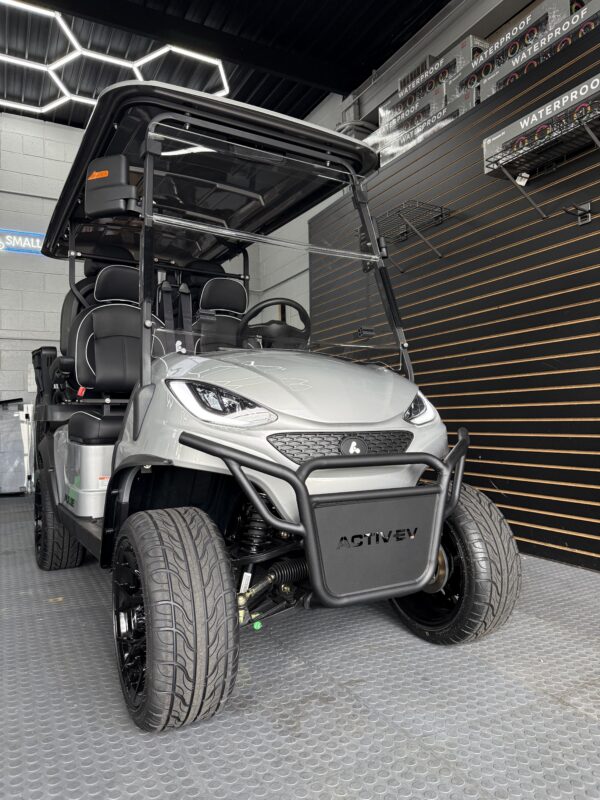 Silver ActivEV Pulse 4 Seater Golf Cart Front